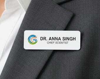 Custom Logo Name Tag: Full-Color Badge for Employees and Events