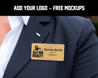 Engraved Realtor Name Tag with Logo – Custom Badge for Real Estate Agents and Brokers