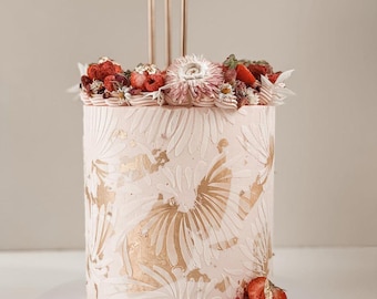 Reusable Food-Safe Mylar Stencil for Cakes, Cookies & Crafts | Flexible Tall Cake Stencil | 11x9 inches