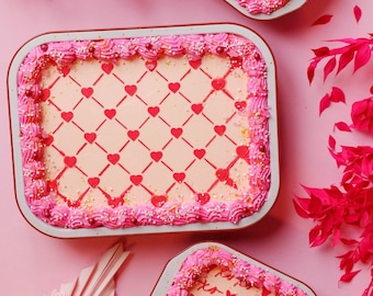 Hearts Cake Stencil | Reusable Mylar, Valentine's Day, Baby Shower