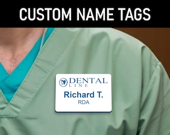 Personalized Dental Name Tag: Custom Engraved Dentist, Hygienist, Assistant Badge