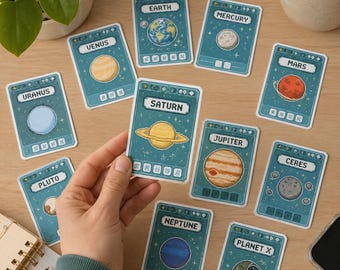 Balatro Planet Card Deck Fridge Magnets: Pixel Art Video Game Decor