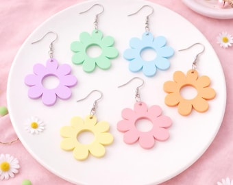 Acrylic Flower Earring Blanks, Daisy Dangle Blanks, 1.5” Laser Cut Sublimation Blanks, Jewelry Making Supply
