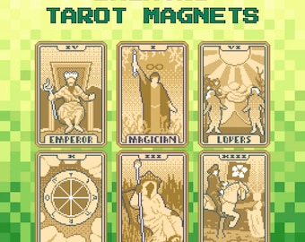 Balatro Tarot Cards Fridge Magnets: Pixel Art Video Game Decor