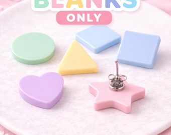 Acrylic Stud Earring Blanks, Circle Square Heart Star Triangle, Bulk Laser Cut Jewelry Supplies, 1/8” Cast Acrylic