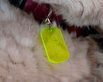 Personalized Laser Engraved Pet ID Tag | Military Style Metal or Acrylic