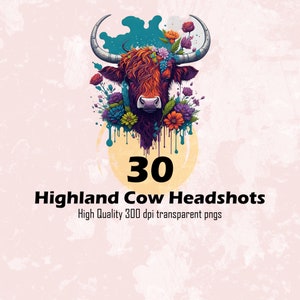 30 Highland Cow Headshots