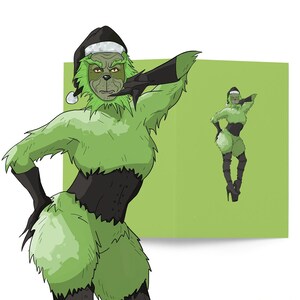 Lustige Weihnachtskarte Pole Dancer Geschenk Poledancer Weihnachtskarte Grinch Weihnachtskarte Sarkastische Weihnachtskarte Frech Grinch Grinchmas Sexy