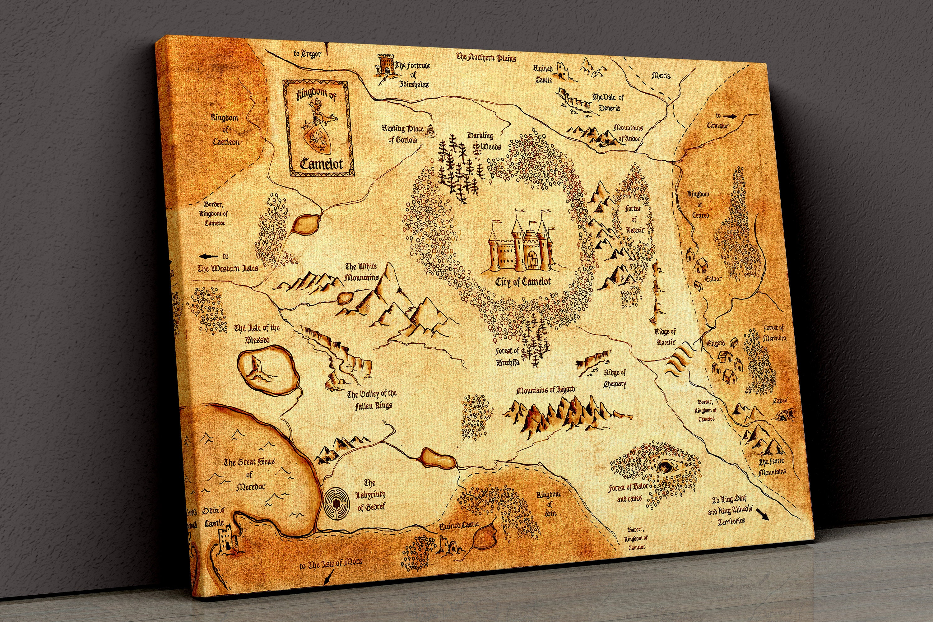 Kingdom of Camelot Map Merlin on BBC Map King Arthur Map of Etsy