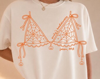 Custom Halloween Bachelorette Party Shirt,  Spooky Bridal Shower Gift, Matching Bridesmaid Tee