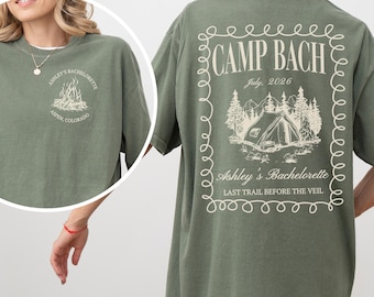 Custom Camp Bachelorette Shirt, Hiking Bachelorette, Luxury Bachelorette Party Shirts Mountain Bride, Camp Themed Bachelorette Retro Camping