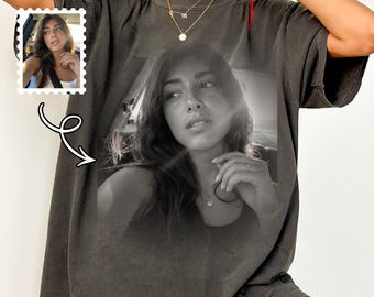 Comfort Colors Custom Photo Shirt, Personalized Picture Tee, Upload Your Own Image, Vintage Photo Gift for Girlfriend or Boyfriend