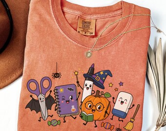 Teacher Halloween Shirt, Spooky Teacher Tee, Ghost Pumpkin Classroom T-Shirt, Trick or Teach Gift