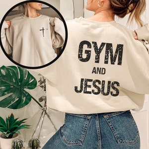 Gym and Jesus Sweatshirt, Christian Pump Cover, Jesus Shirt, Bodybuilding, Christian Shirt, Christian Activewear, Gym Shirt, Workout Shirt