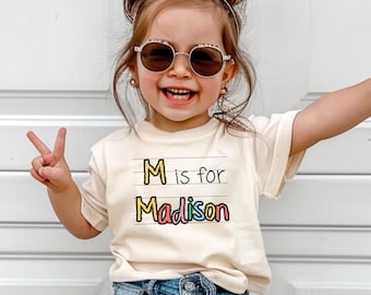 Personalized Kids Name Back to School Shirt, First Day Toddler Tee