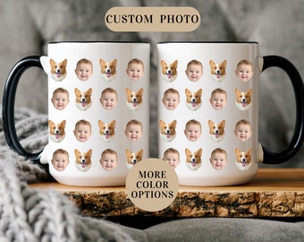 Baby and Dog Face Mug, Baby Face Mug, Custom Dog Face Mug, Personalized Dog Face, Custom Baby Face Mug, Personalized Baby Face, Face on mug