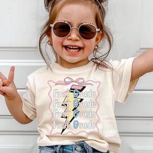 Custom Back to School Shirt, First Grade Tees, First Day of School Shirt Kid, Toddler Girl First Day of School, Girls School Shirt