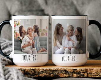 Custom Photo Mug, Personalized Picture Coffee Mug With Text, Custom Family Photo Gift For Mom, Mothers Day Custom Mug