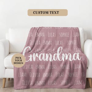 Personalized Grandma Blanket, Custom Blanket With Name, Personalized Family Name Blanket, Custom Grandma Gift, Christmas Gift for Grandma bild 7