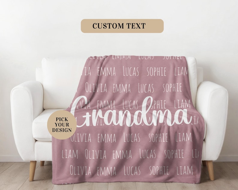 Personalized Grandma Blanket, Custom Blanket With Name, Personalized Family Name Blanket, Custom Grandma Gift, Christmas Gift for Grandma bild 7