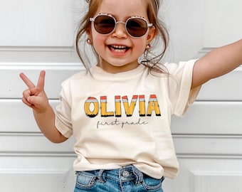 Custom First Day of School Shirt, Personalized Kids Name Back to School Tee