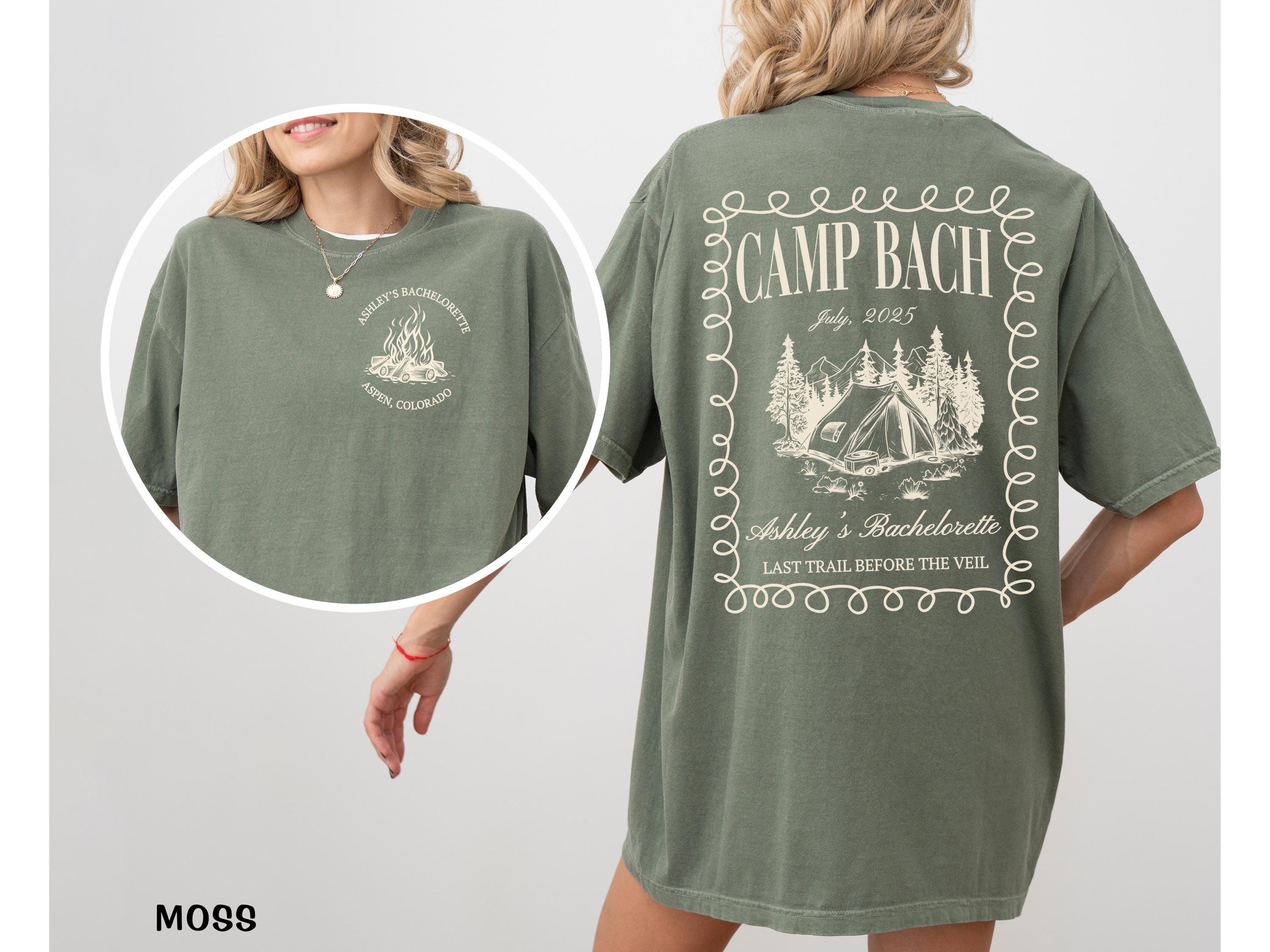 Custom Camp Bachelorette Shirt, Hiking Bachelorette, Luxury Bachelorette Party Shirts Mountain Bride, Camp Themed Bachelorette Retro Camping
