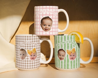 Taza con foto personalizada para abuelos, taza de café con cara de bebé personalizada, regalo para abuelos primerizos