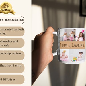 Mug grand-mère personnalisé, Mug photo personnalisé grand-mère, Mug photo grand-mère, cadeaux grand-mère des petits-enfants, cadeau de Noël grand-mère, tasse grand-mère, cadeau maman image 3