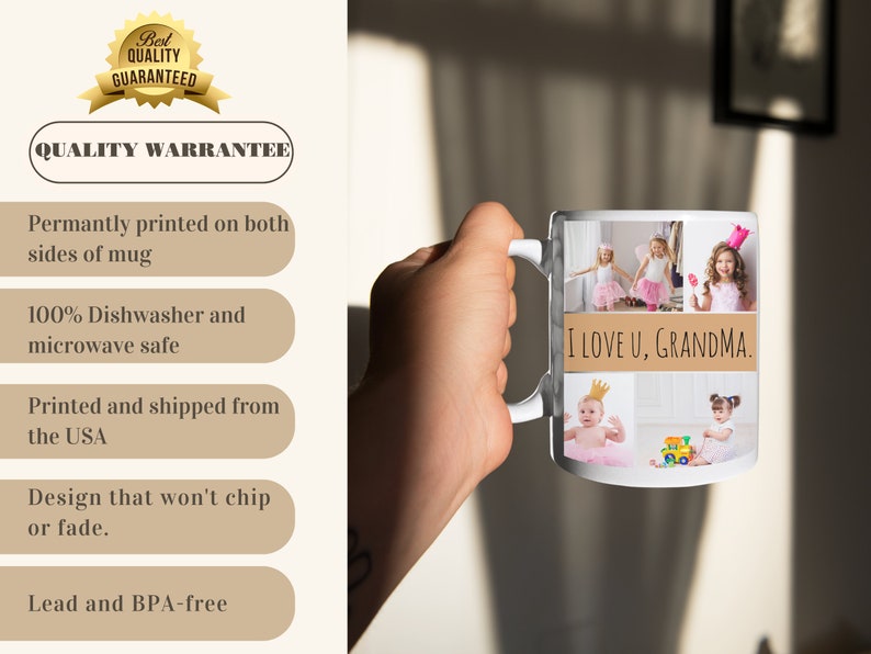 Mug grand-mère personnalisé, Mug photo personnalisé grand-mère, Mug photo grand-mère, cadeaux grand-mère des petits-enfants, cadeau de Noël grand-mère, tasse grand-mère, cadeau maman image 3