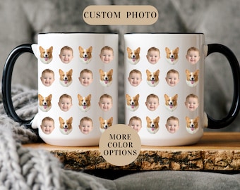 Baby and Dog Face Mug, Baby Face Mug, Custom Dog Face Mug, Personalized Dog Face, Custom Baby Face Mug, Personalized Baby Face, Face on mug