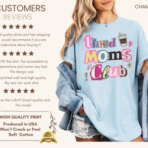 Comfort Colors® Tired Moms Club Shirt, Coffee Lover Gift For Mama, Mothers Day Gift afbeelding 7