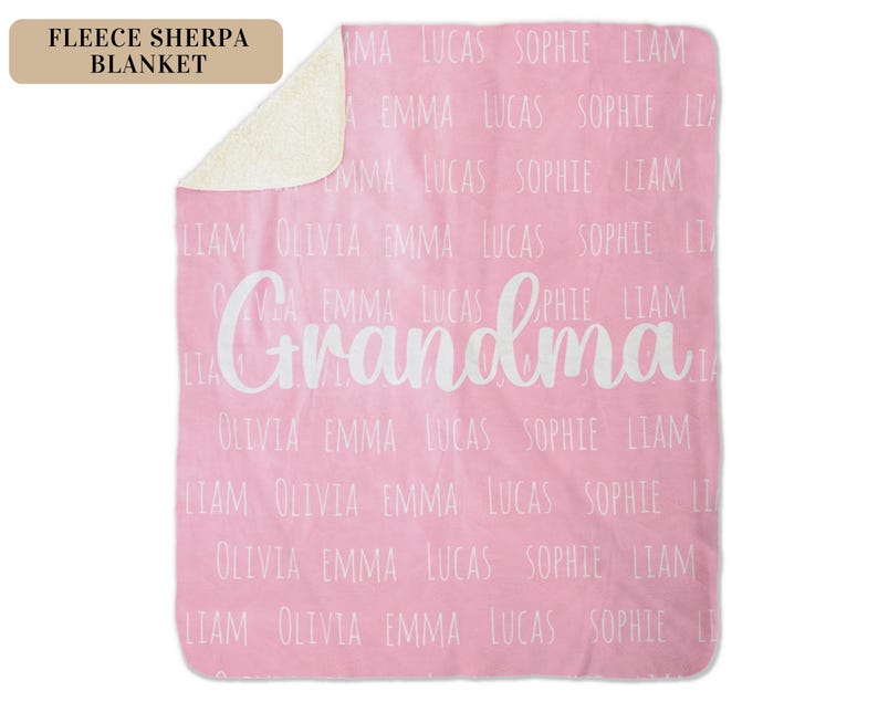 Personalized Grandma Blanket, Custom Blanket With Name, Personalized Family Name Blanket, Custom Grandma Gift, Christmas Gift for Grandma bild 4