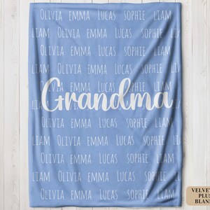 Personalized Grandma Blanket, Custom Blanket With Name, Personalized Family Name Blanket, Custom Grandma Gift, Christmas Gift for Grandma bild 2