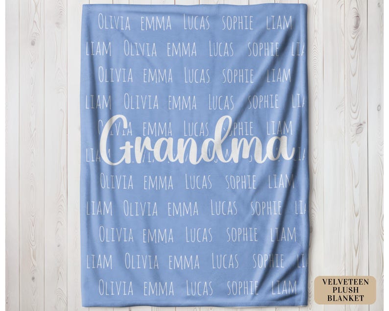 Personalized Grandma Blanket, Custom Blanket With Name, Personalized Family Name Blanket, Custom Grandma Gift, Christmas Gift for Grandma bild 2