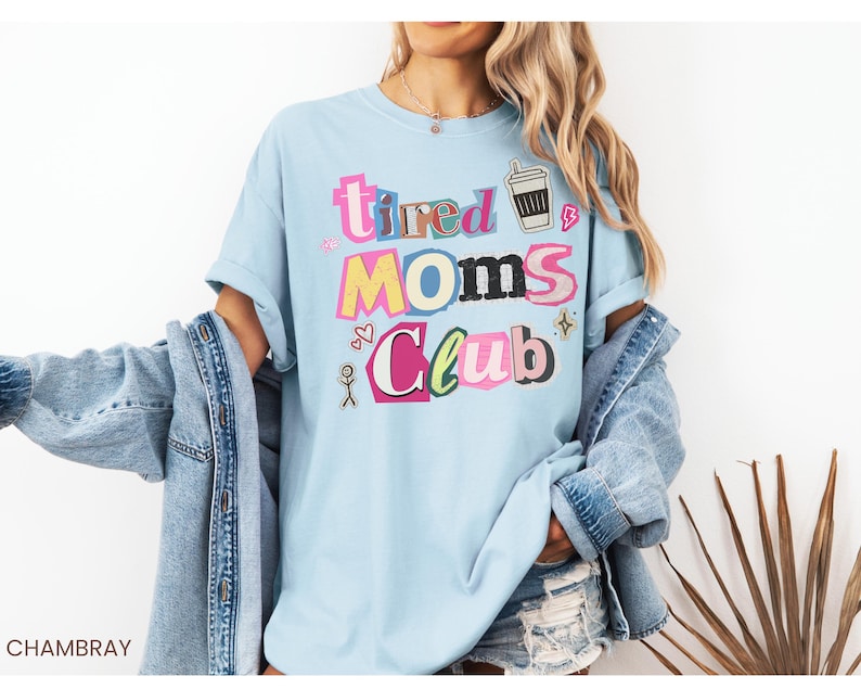 Comfort Colors® Tired Moms Club Shirt, Coffee Lover Gift For Mama, Mothers Day Gift afbeelding 2