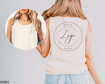 Comfort Colors Business Logo Tank Top, Personalized Company Shirt, Custom Logo Tank, Company Logo Tank Top, Custom Brand Tank Top