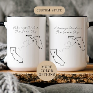Personalized Long Distance Gift, Long Distance Relationship Gift, State To State Mug, Long Distance Mug, Long Distance Love Gift, I Miss You