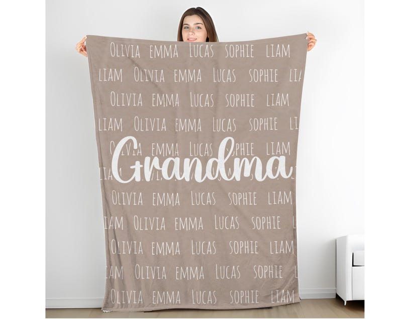 Personalized Grandma Blanket, Custom Blanket With Name, Personalized Family Name Blanket, Custom Grandma Gift, Christmas Gift for Grandma bild 5