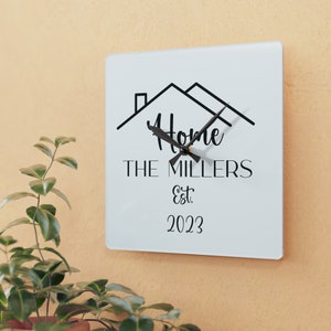 Personalized Acrylic Wall Clock, Home Décor Gift, Wonderful Realtor Closing Gift, House Warming Gift, Home Sweet Home, New Home Owners