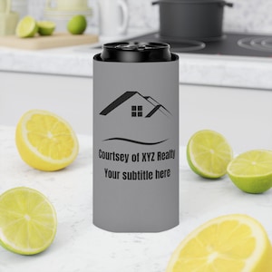Custom Promotional Can Cooler, Personalized Realtor Closing Gift, Personal Event & Outing Favor, Custom Golf Can Coolies, New Home Owner