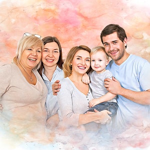 Add Person to Family Photo, Add Person to Photo, Add Deceased Loved one Photo, Memorial Painting with Deceased Loved Ones, Pastel Portraits zdjęcie 5