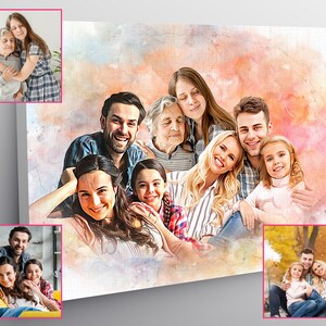 Add Person to Family Photo, Add Person to Photo, Add Deceased Loved one Photo, Memorial Painting with Deceased Loved Ones, Pastel Portraits zdjęcie 9