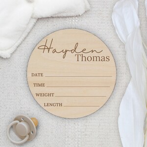 Baby Namensschild | Baby Ankündigung Schild mit Geburt Stats | Krankenhaus Name Reveal Schild | Personalisiertes Baby-Ankunfts-Zeichen | Baby Shower Geschenk