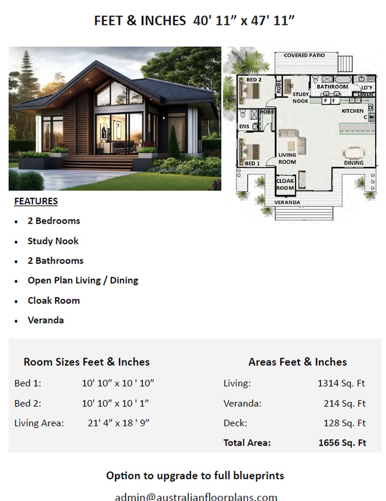 41' X 48' 12.4 X 14.6 Modern House Architectural Essential Information ...