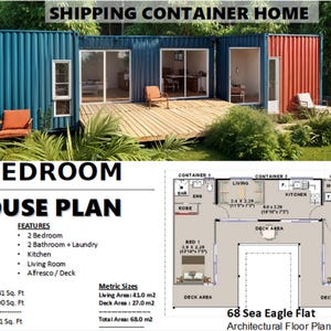 Progetto casa 68 Sea Eagle: Progetti per case container economiche e accessibili - Design moderno per case container con 2 camere da letto - Ultimi giorni di saldo - Affrettati!