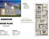 House Plan#94.2 GFLH: Small House Plan 1000 Sq Ft (94.2 sq meters) | 2-Bedroom Plan 94.2 GFLH | Granny Flat / Small Home Plans for Sale
