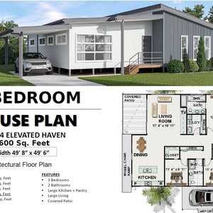 House Plan#187.34: Stunning Pier and Beam Design exclusive architectural house blueprints 49&#39; 8” x 49&#39; 6”