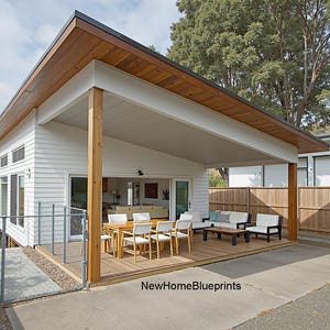 House Plan#82.4 Skillion: Modern Granny Flat - Small and Tiny Home Design 639 Sq. Feet (59.4 m2)- 2 Bed House Plans Concept Plans