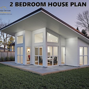 New House Plan #87.7RH – Lodge Style Modern Granny Flat | Small & Tiny Country Home Design – 2 Bedroom (62.2 sq meters / 670 Sq Ft)
