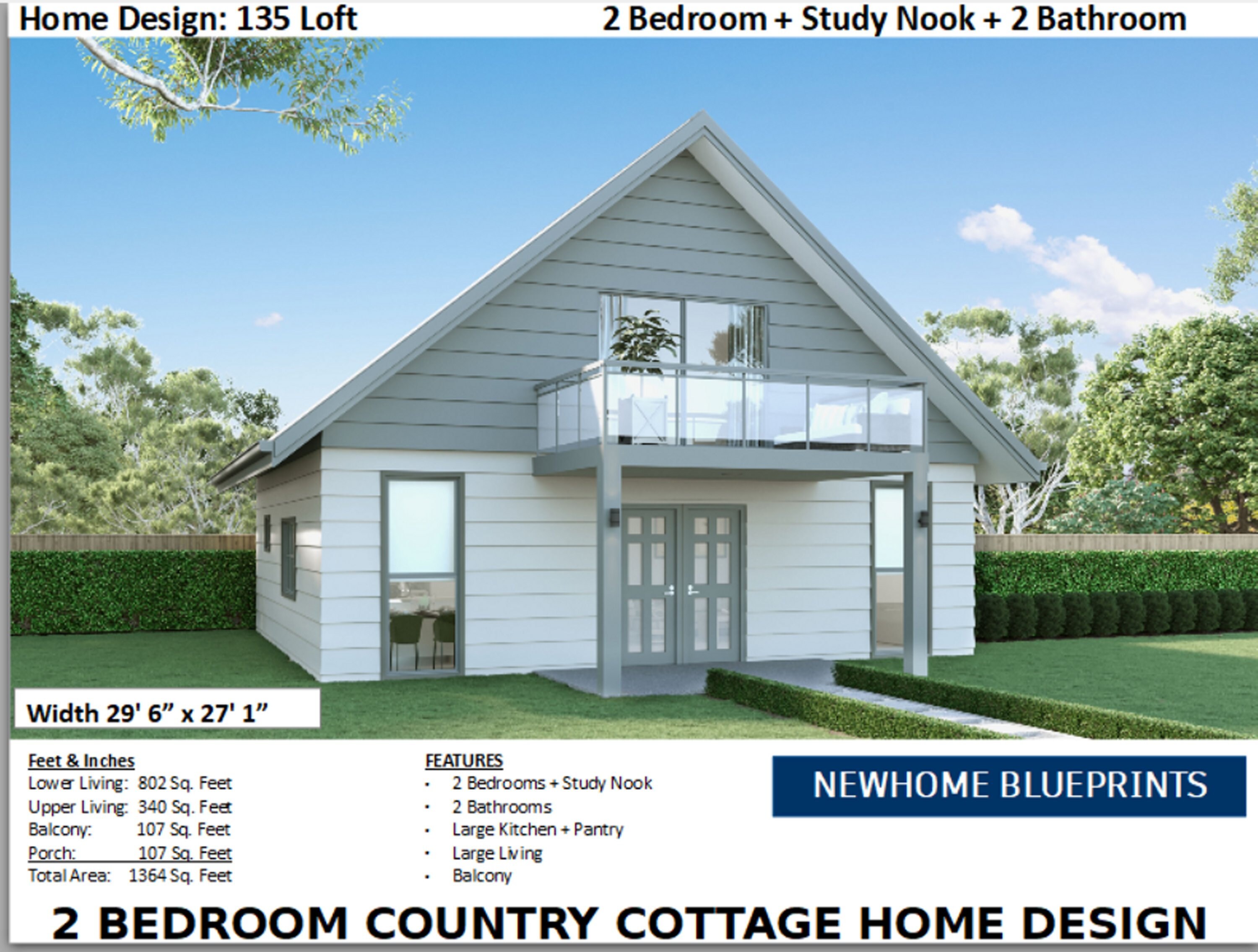 Country Cottage Charm | 2 Bedroom Farmhouse Style Tiny Home Design ...